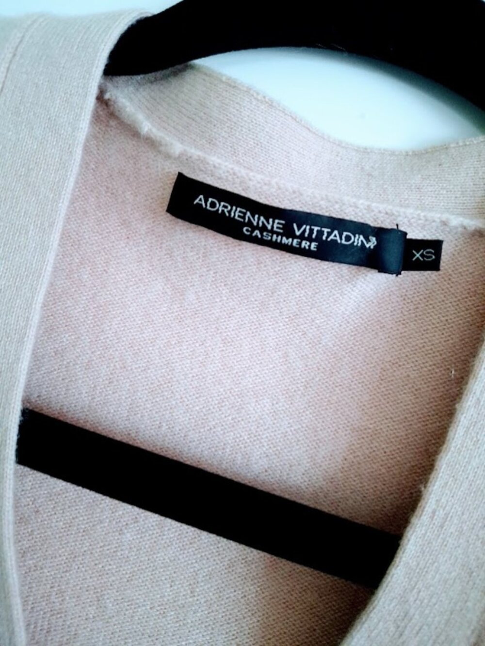 Adrienne Vittadini Cashmere Short Sleeve Cardigan Beige XS Luxury Knit